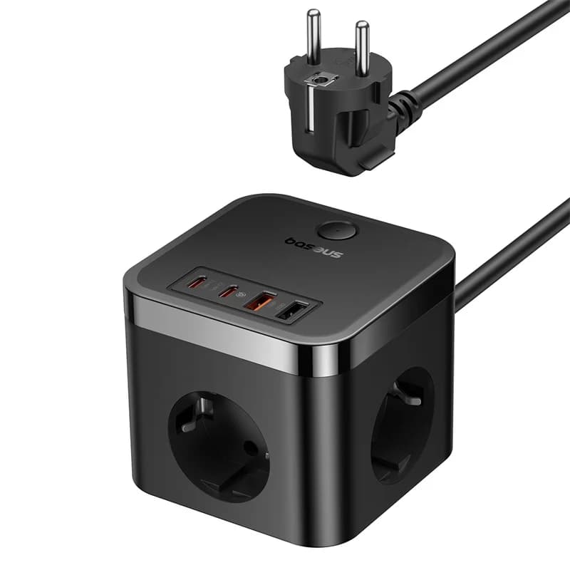 Prelungitor GaN 7-in-1 cu 3 prize AC și USB-C