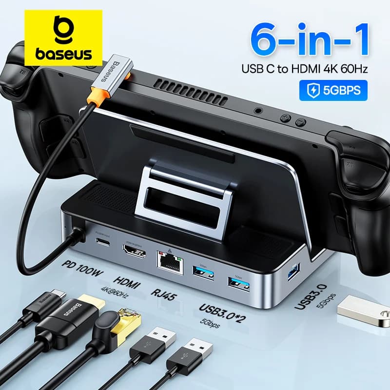 Stație de andocare USB-C cu HDMI 4K și Ethernet