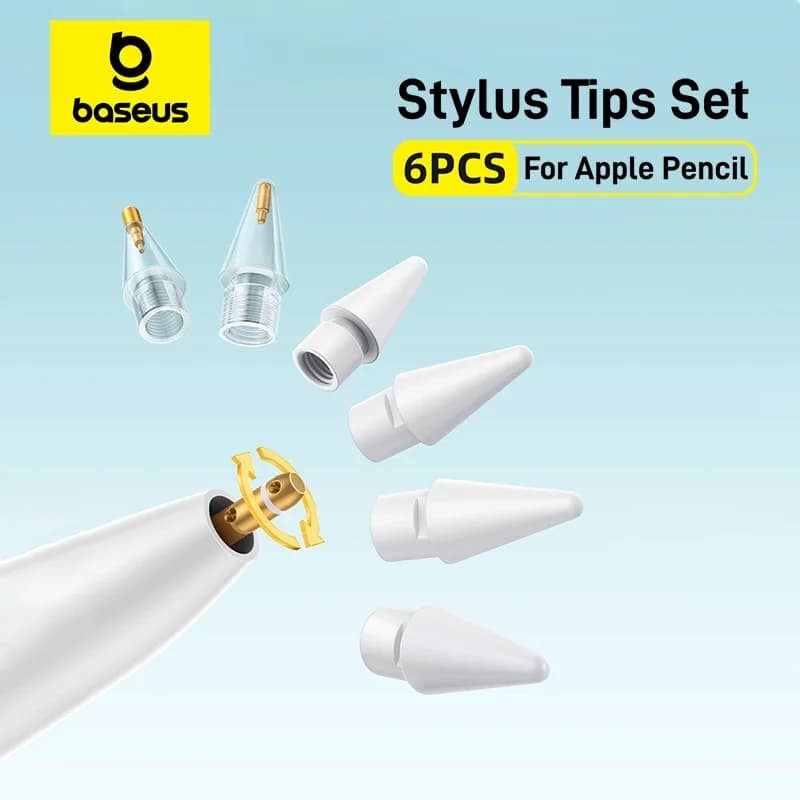 Set 6 vârfuri de stilou pentru Apple Pencil cu carcasă
