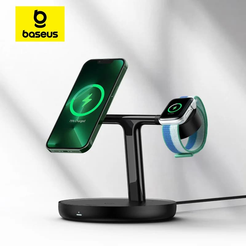 Statie de incarcare wireless magnetica 3-in-1
