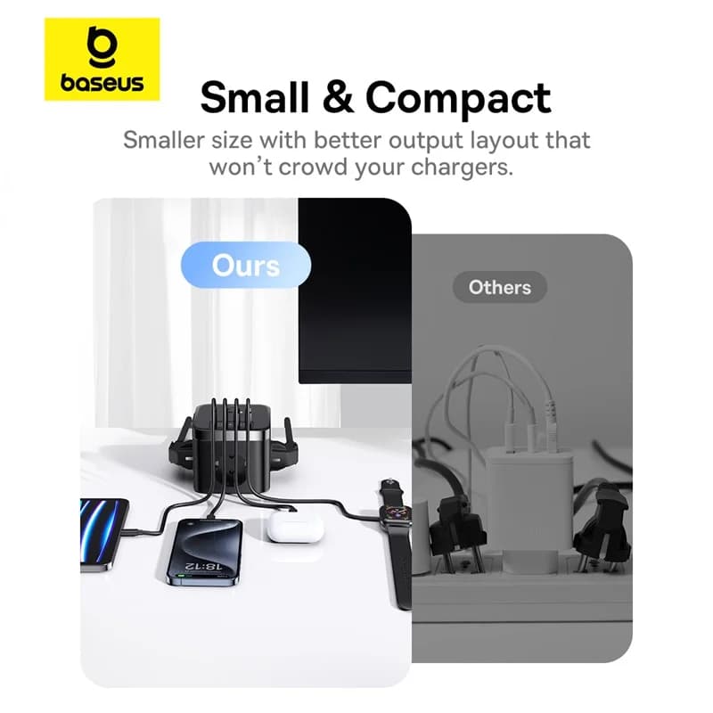 Prelungitor GaN 7-in-1 cu 3 prize AC și USB-C